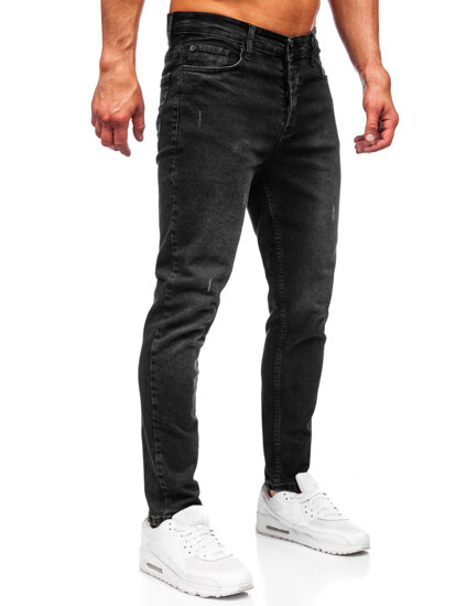 Slim Fit vyriški džinsai Juoda Bolf 6494