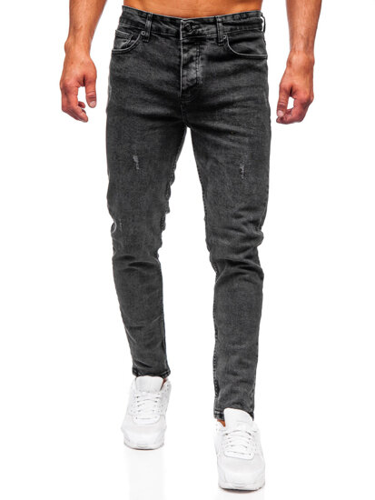 Slim Fit vyriški džinsai Juoda Bolf 6497