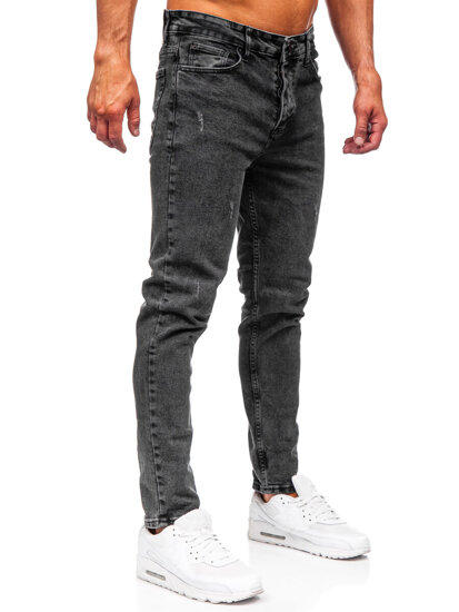 Slim Fit vyriški džinsai Juoda Bolf 6497