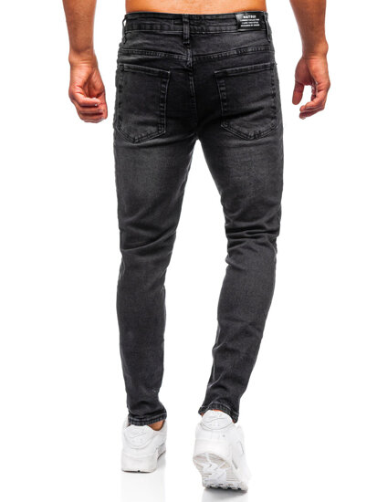 Slim Fit vyriški džinsai Juoda Bolf 6498