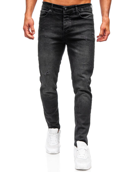 Slim Fit vyriški džinsai Juoda Bolf 6504