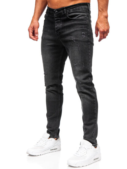 Slim Fit vyriški džinsai Juoda Bolf 6504