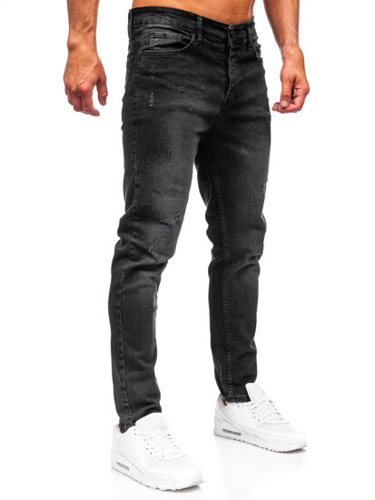 Slim Fit vyriški džinsai Juoda Bolf 6504