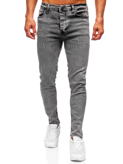 Slim Fit vyriški džinsai Juoda Bolf 6512