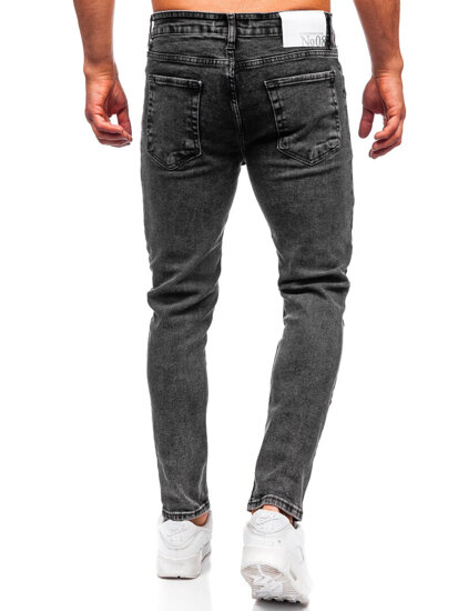 Slim Fit vyriški džinsai Juoda Bolf 6519