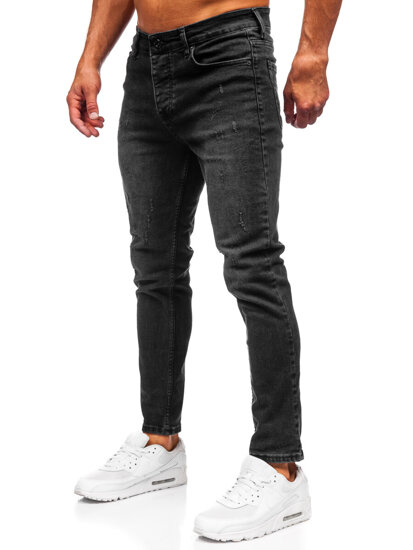 Slim Fit vyriški džinsai Juoda Bolf 6525