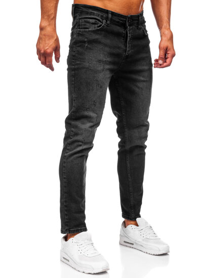 Slim Fit vyriški džinsai Juoda Bolf 6525