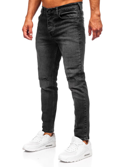 Slim Fit vyriški džinsai Juoda Bolf 6526