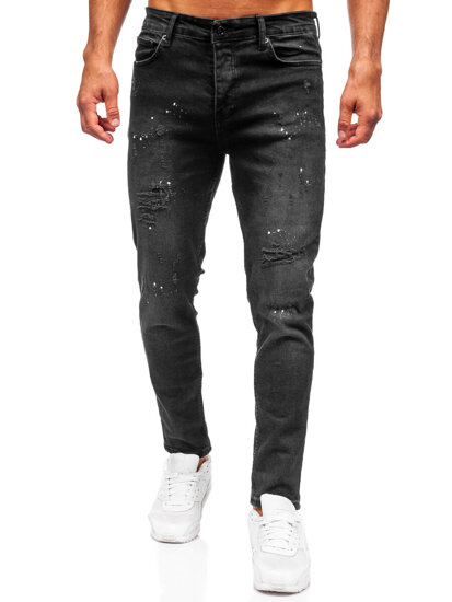 Slim Fit vyriški džinsai Juoda Bolf 6530