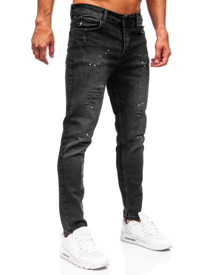 Slim Fit vyriški džinsai Juoda Bolf 6530