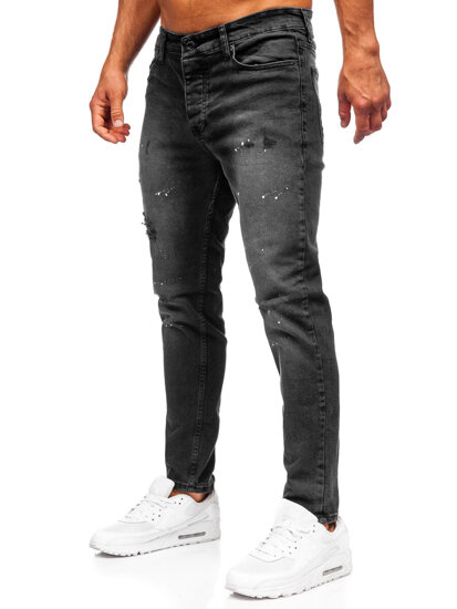 Slim Fit vyriški džinsai Juoda Bolf 6533