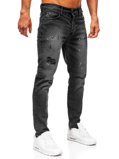 Slim Fit vyriški džinsai Juoda Bolf 6533