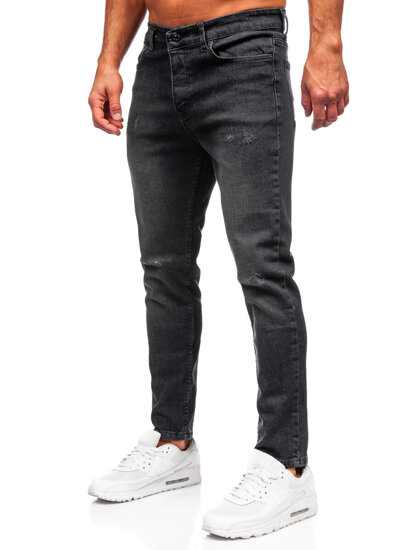 Slim Fit vyriški džinsai Juoda Bolf 6645