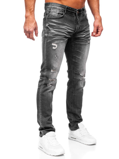 Slim Fit vyriški džinsai Juoda Bolf MP0032N