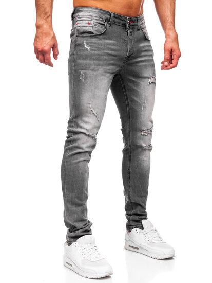 Slim Fit vyriški džinsai Juoda Bolf MP0054N