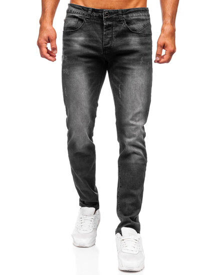 Slim Fit vyriški džinsai Juoda Bolf MP0064N