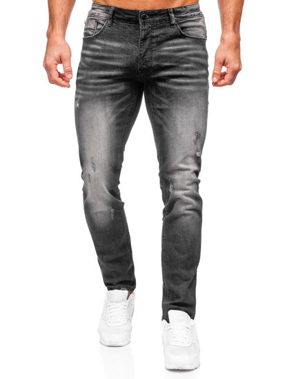 Slim Fit vyriški džinsai Juoda Bolf MP0070N