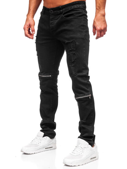 Slim Fit vyriški džinsai Juoda Bolf MP0117N