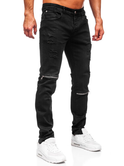 Slim Fit vyriški džinsai Juoda Bolf MP0117N