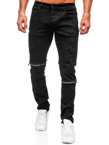 Slim Fit vyriški džinsai Juoda Bolf MP0117N