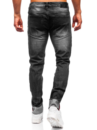 Slim Fit vyriški džinsai Juoda Bolf MP0126N