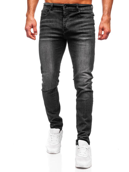 Slim Fit vyriški džinsai Juoda Bolf MP0141N