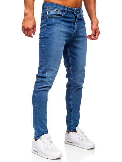 Slim Fit vyriški džinsai Tamsiai mėlyna Bolf 6175