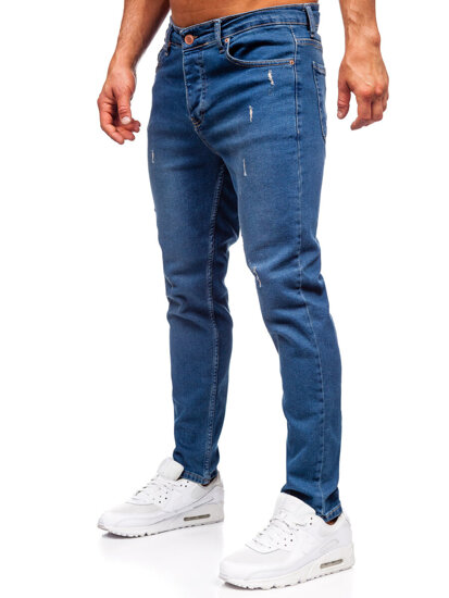 Slim Fit vyriški džinsai Tamsiai mėlyna Bolf 6452