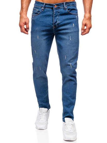 Slim Fit vyriški džinsai Tamsiai mėlyna Bolf 6452