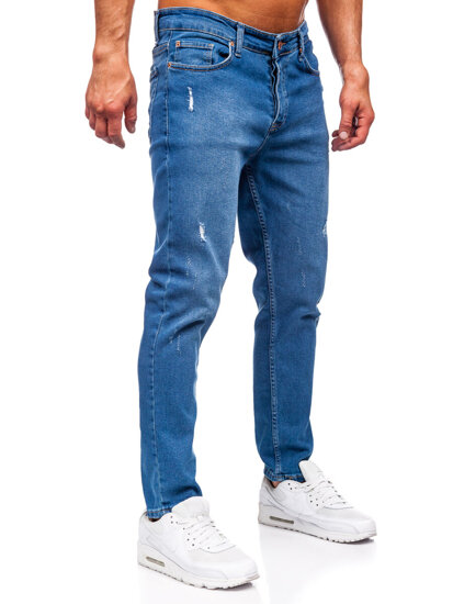 Slim Fit vyriški džinsai Tamsiai mėlyna Bolf 6453