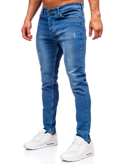 Slim Fit vyriški džinsai Tamsiai mėlyna Bolf 6458