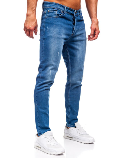 Slim Fit vyriški džinsai Tamsiai mėlyna Bolf 6458