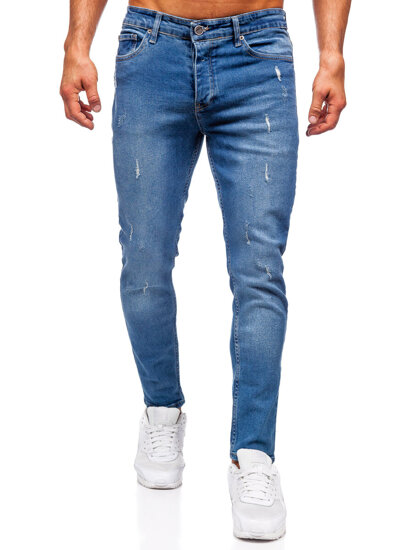 Slim Fit vyriški džinsai Tamsiai mėlyna Bolf 6469