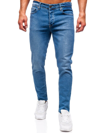 Slim Fit vyriški džinsai Tamsiai mėlyna Bolf 6471