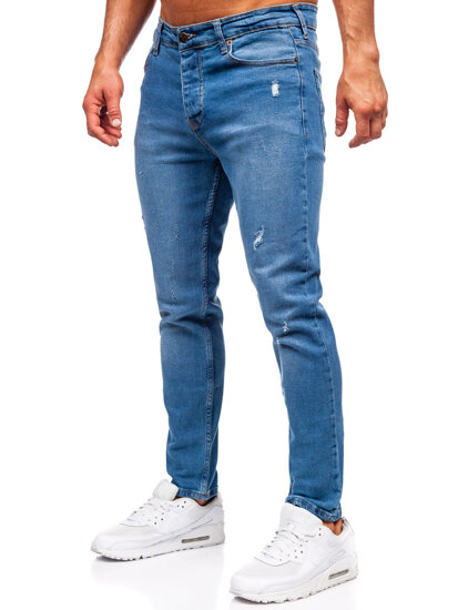 Slim Fit vyriški džinsai Tamsiai mėlyna Bolf 6485