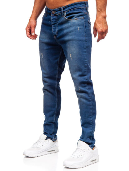 Slim Fit vyriški džinsai Tamsiai mėlyna Bolf 6518