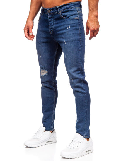 Slim Fit vyriški džinsai Tamsiai mėlyna Bolf 6566-1