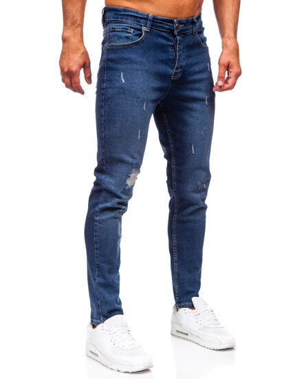 Slim Fit vyriški džinsai Tamsiai mėlyna Bolf 6566-1