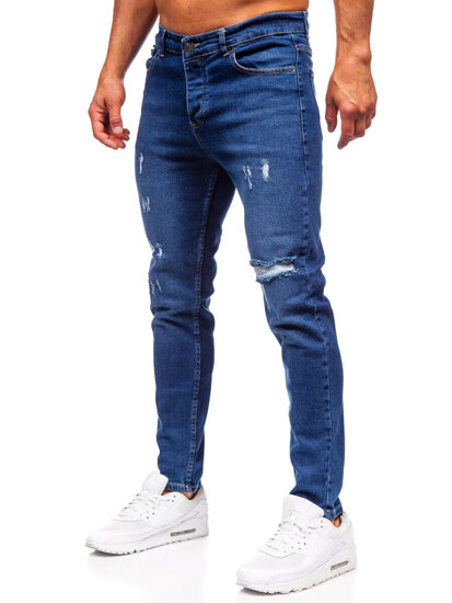 Slim Fit vyriški džinsai Tamsiai mėlyna Bolf 6566-2