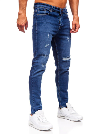 Slim Fit vyriški džinsai Tamsiai mėlyna Bolf 6566-2