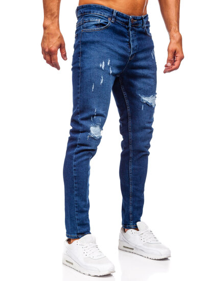 Slim Fit vyriški džinsai Tamsiai mėlyna Bolf 6569-1