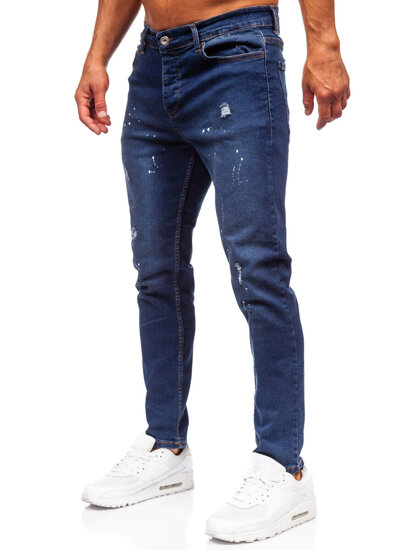 Slim Fit vyriški džinsai Tamsiai mėlyna Bolf 6571