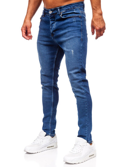 Slim Fit vyriški džinsai Tamsiai mėlyna Bolf 6585