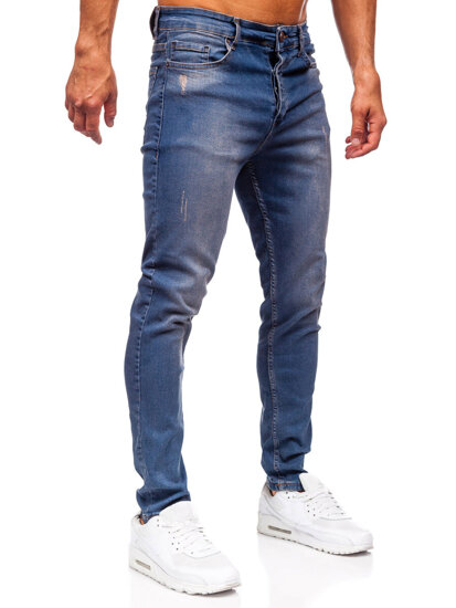 Slim Fit vyriški džinsai Tamsiai mėlyna Bolf 6587