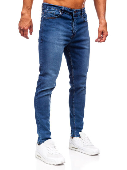 Slim Fit vyriški džinsai Tamsiai mėlyna Bolf 6592