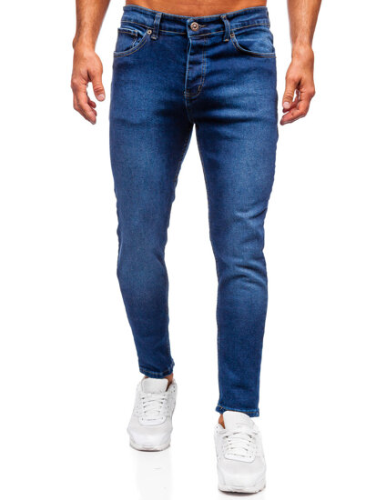 Slim Fit vyriški džinsai Tamsiai mėlyna Bolf 6732