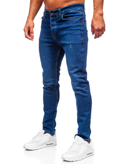 Slim Fit vyriški džinsai Tamsiai mėlyna Bolf 6736