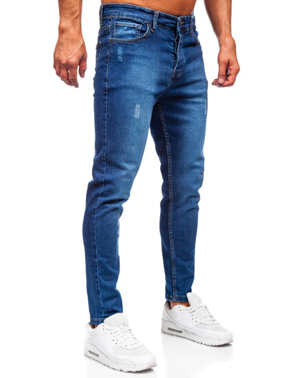 Slim Fit vyriški džinsai Tamsiai mėlyna Bolf 6758