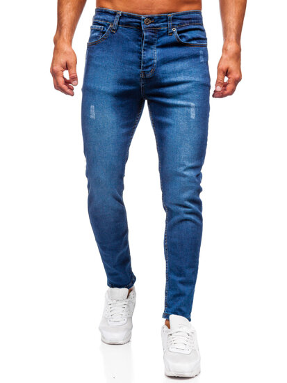 Slim Fit vyriški džinsai Tamsiai mėlyna Bolf 6758