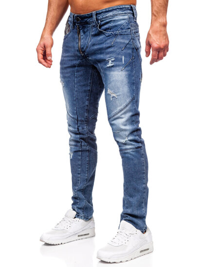 Slim Fit vyriški džinsai Tamsiai mėlyna Bolf MP0045B